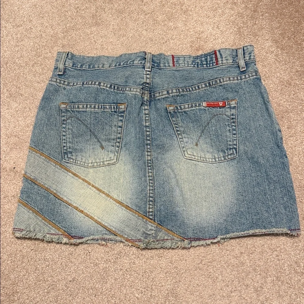 Guess vintage Denim Star-Patterned Skirt size 28